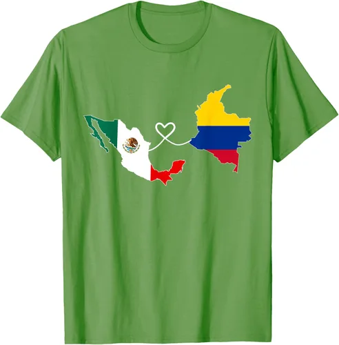 Vista 17 de Camiseta Half Colombian Half Mexican Flag Map DNA Mexico Colombia