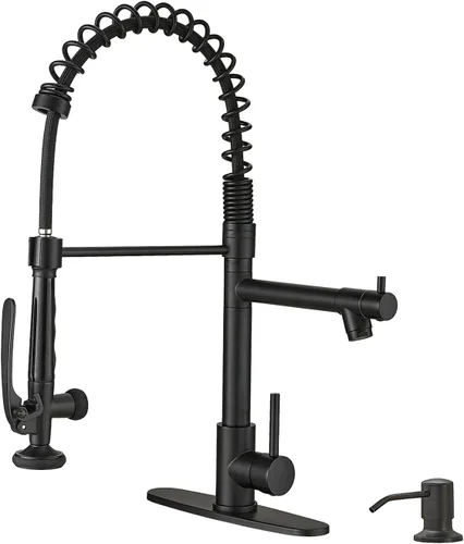 Vista 27 de Fapully - Grifo de fregadero de cocina comercial extraíble con espray níquel cepillado