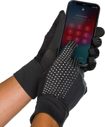 Vista 2 de Nathan Reflective Gloves. for Running and Outdoor Activity. Touch Screen Finger for Smartphone Use.