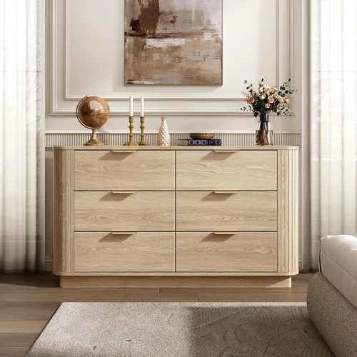 Vista 4 de Cómoda para dormitorio, cómoda de 6 cajones