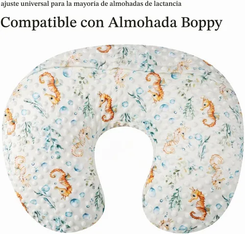 Vista 4 de Set de fundas para almohada de lactancia Dot 2 piezas, fundas ultra suaves compatibles con almohada Boppy, almohada estándar para bebé niño niña