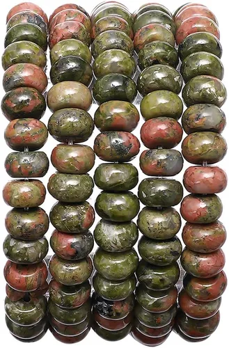Vista 8 de BEADIA Cuentas de piedra natural africana de turquesa faceted rondelle 3x4mm semipreciosas sueltas para hacer joyas 38cm