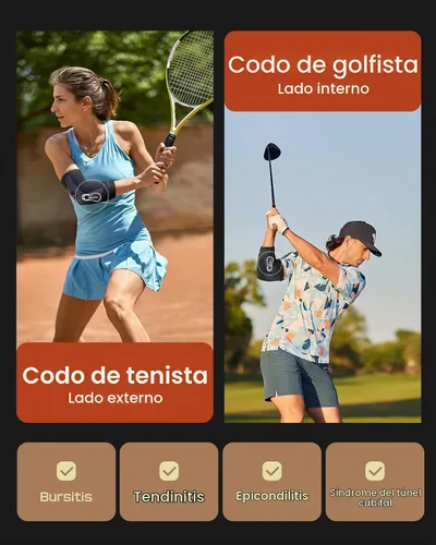 Vista 8 de Codera de soporte para el codo - Manga de compresión con almohadilla de gel para alivio del dolor en el codo de tenista/golfista, artritis Izquierda