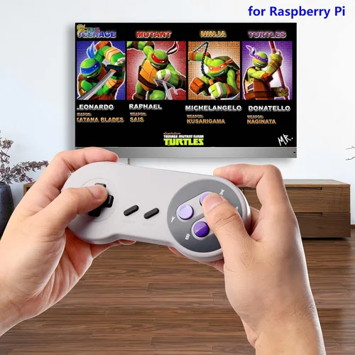 Vista 5 de 2 Pack 2.4 GHz Wireless USB Controller Compatible with Super NES Games, PC Retro SNES USB Gamepad for Windows PC iOS MAC Linux Raspberry Pi Retropie