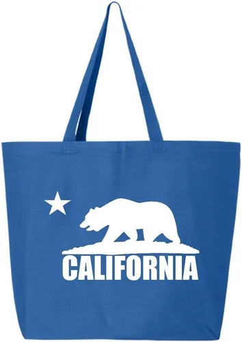 Vista 8 de shop4ever Cali White Bear - Bolsa de compras reutilizable de la República de California Jumbo