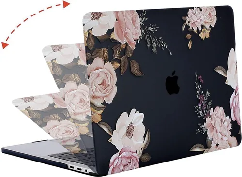 Vista 3 de MOSISO - Funda compatible con MacBook Pro de 13 pulgadas versión 2016-2020 A2338 M1 A2289 A2251 A2159 A1989 A1706 A1708, carcasa rígida de peonía
