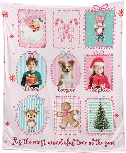 Vista 55 de Manta Personalizada de Fotos y Mensajes Collage Manta Throw - Perfecta para el Día de San Valentín para Ella, Él, Amigos - Foto Personalizada