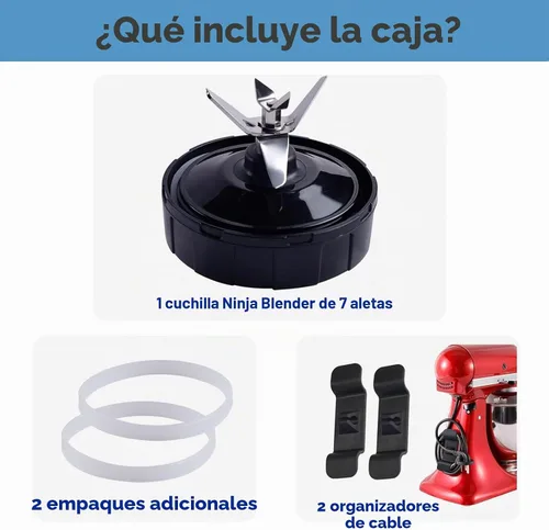 Vista 7 de Piezas de repuesto Ninja Blender, hoja de licuadora Ninja de 7 aletas, ensamblaje de cuchilla de licuadora actualizado para licuadoras Nutri Ninja