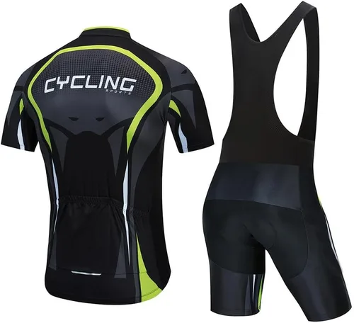 Vista 2 de Men's Cycling Jersey Set Road Bike Shirts Bib Shorts Breathable Cycling Clothing Kit with 20D Gel Padded