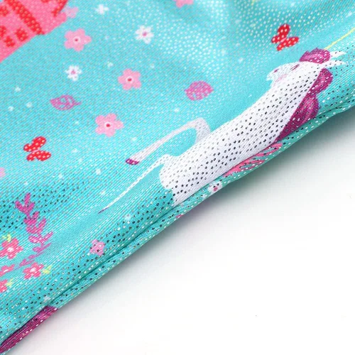 Vista 80 de HOZIY Leotardos de gimnasia para niñas, trajes de ciclismo con patrón adorable brillante