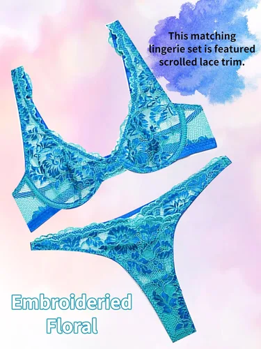 Vista 4 de Dlsave Lencería sexy para mujer, conjuntos de lencería con cuello en V y encaje
