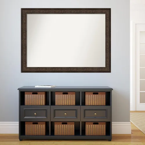Vista 948 de Amanti Art Espejo de pared personalizado no biselado (25 x 25 pulgadas), marco de bronce acentuado, varios tamaños personalizados, espejo de baño