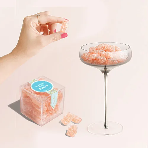 Vista 6 de Sugarfina Sparkling Rose Bears - Cubo de caramelo pequeño, 3.6 onzas, 4