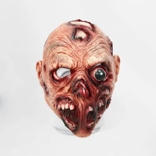 Vista 6 de Bulex Máscara de zomie de terror de Halloween, máscara de anciano sangriento, monstruo de terror, disfraz de cosplay de látex para cosplay, casa