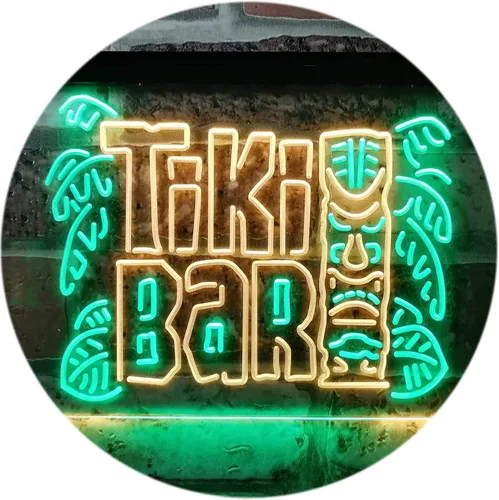 Vista 19 de ADVPRO Tiki Bar Mask Beer Pub Club Wine Dual Color LED Neon Sign Blue & Red 12" x 8.5" st6s32-i3139-br