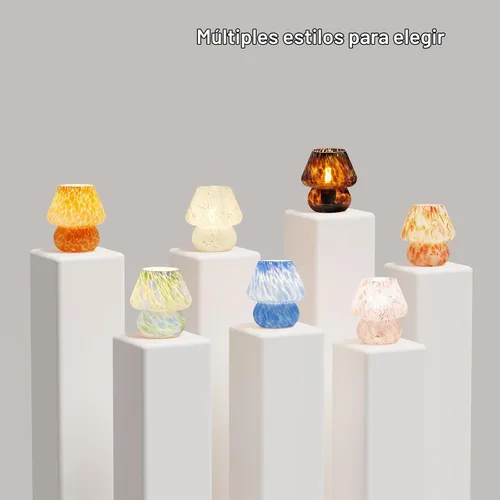 Vista 9 de Dawnwake Lámpara de hongo, lámpara pequeña de mesa para dormitorio, lámparas de noche de escritorio para sala de estar, decoración de hongos, lindas