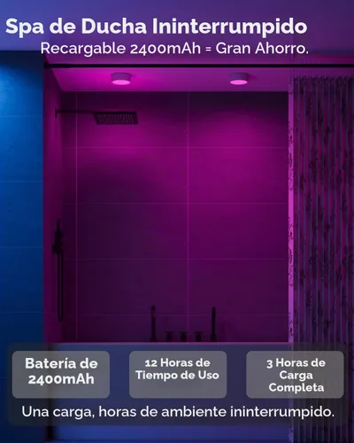 Vista 3 de Luces LED recargables de disco con control remoto, luces de botón con pilas de 2400mAh, luces adhesivas magnéticas para tocar, luz inalámbrica