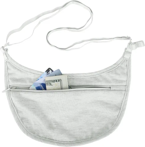 Vista 3 de Travelon Bolsa cruzada para mujer, Gris, Travelon Bolsa cruzada para ropa interior para mujer
