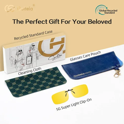 Vista 7 de Goiteia Gafas de sol polarizadas con clip, diseño rectangular ligero sobre gafas graduadas, no se deslizan, protección UV