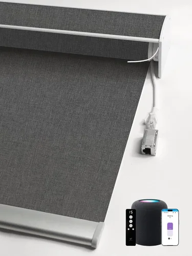 Vista 27 de SmartWings Persianas enrollables con cable duro PoE 100% opacas, muestra de tela
