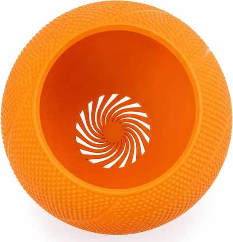 Vista 4 de Maceta de baloncesto con estampado 3D naranja, maceta para plantas de interior, de plástico, maceta única para interiores con orificio de drenaje