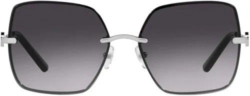 Vista 2 de Tory Burch TY6080 - Lentes de sol para mujer, color plateado, gris claro, gradiente 58, plateado