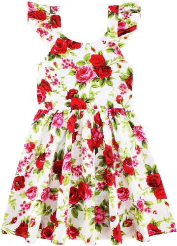 Vista 191 de Vestido de verano para niña, de algodón, con diseño floral