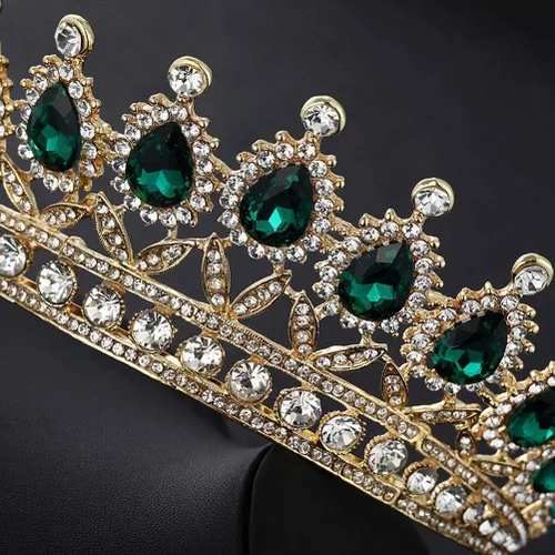 Vista 2 de Holibanna Rhinestone Jewelry Set Crown Necklace Earrings Wedding Jewelry Set Baroque Crown with Comb for Party Banquet