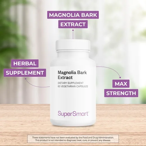 Vista 3 de Supersmart - Extracto de corteza de magnolia (fuerza máxima) 300 mg por día - 90% honokiol y magnolol - Suplemento de corteza de magnolia Sin OMG