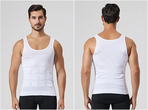 Vista 2 de ADEK SHAPERLUV - Camiseta de compresión para hombre, camiseta de compresión para adelgazar, camiseta de entrenamiento, camiseta sin mangas