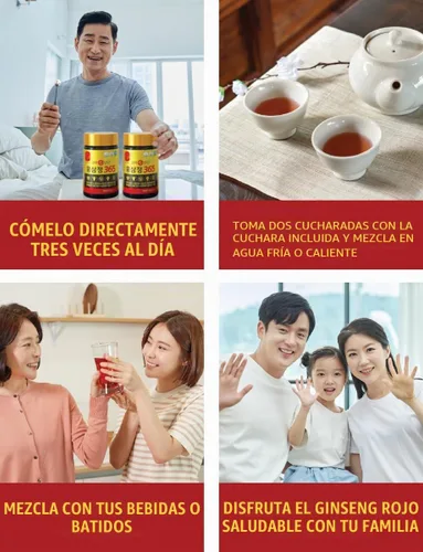 Vista 5 de HongSamJeong - Extracto de oro de ginseng rojo coreano de 6 años de 8.5 onzas (33.86 oz) x 4ea