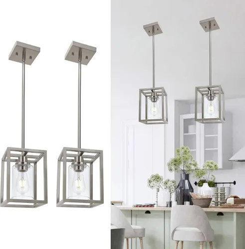 Vista 13 de MELUCEE Candelabro Industrial de 36.2 Pulgadas de Longitud para Isla de Cocina, Luminaria Rectangular de 5 Luces para Comedor Colgante con Acabado