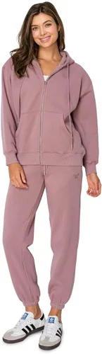 Vista 26 de Cali1850 Pantalón deportivo Cloud Nine Fleece para mujer, cintura alta, ajuste holgado, dos bolsillos, cintura elástica con cordón