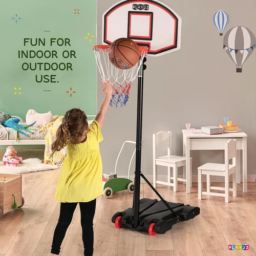Vista 4 de Play22 Aro de baloncesto ajustable para niños, altura de 5 a 7 pies, aro de baloncesto portátil para niños, adolescentes, jóvenes y adultos