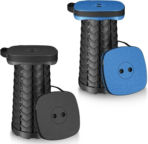 Vista 9 de aboutool Paquete de 2 taburetes plegables – Taburete plegable portátil para adultos, ligero pero resistente, capacidad de 400 libras para camping