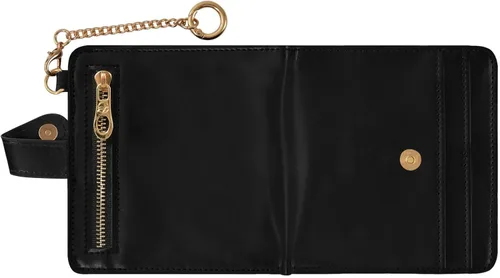 Vista 2 de Sinestour Black print Small Wallet for Women RFID Blocking Leather Bifold Small Purse with ID Window Card Holder Zipper Coin Pocket, Compact Credit