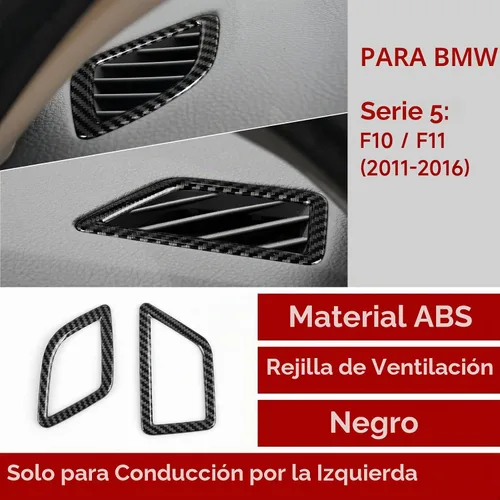 Vista 2 de 2 piezas de calcomanías para rejilla de aire del salpicadero, estilo carbono, de ABS, para ajuste en las rejillas de aire acondicionado, para BMW