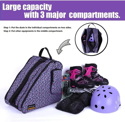 Vista 3 de Holisogn Bolsa de patinaje en línea y ruedas, bolsas de alta calidad y moda para niños, niños, adolescentes, adultos