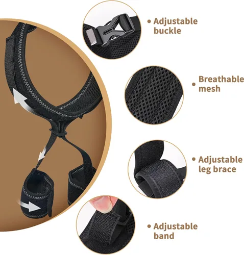 Vista 4 de Soporte de cadera para perro para displasia de cadera, soporte ajustable de cadera para perro con compresión específica, estabiliza