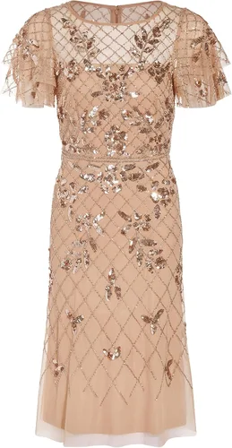 Vista 5 de Adrianna Papell Vestido midi con cuentas para mujer