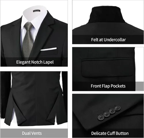 Vista 4 de WEEN CHARM - Traje de 2 botones para hombre (3 piezas)