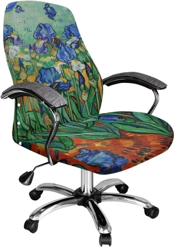 Vista 8 de Green Leaf - Fundas para sillas de oficina en casa, fundas elásticas para sillas de escritorio de computadora, respaldo alto, universales, fundas