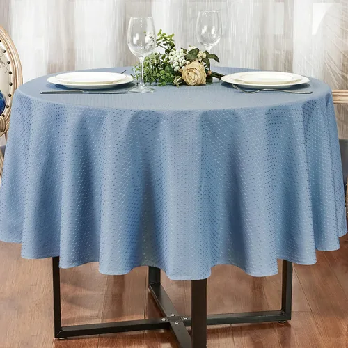 Vista 24 de Mantel redondo de poliéster resistente al agua y las manchas, lavable, mantel de tela para mesa de cocina y comedor