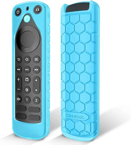 Vista 9 de CaseBot Funda para Alexa Voice Remote Pro (versión 2022) – Honey Comb ligera, antideslizante, a prueba de golpes, funda protectora de silicona