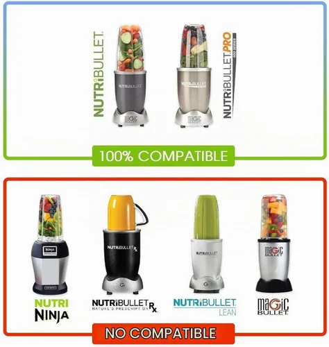 Vista 9 de Piezas de repuesto para vasos Nutribullet de 32 onzas, 2 piezas y 2 juntas de goma, 2 cuchillas extractoras de repuesto compatibles con licuadoras