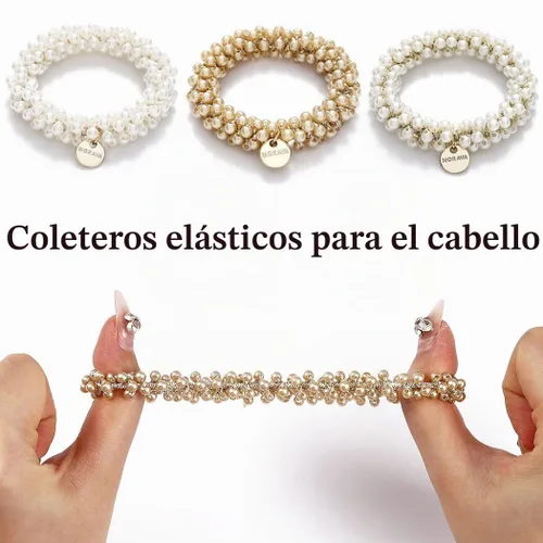 Vista 4 de Fashey Coleteros de perlas para el cabello, accesorios para el cabello para mujer