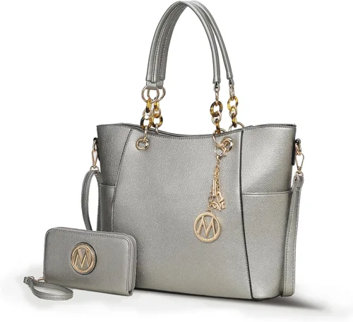 Vista 57 de MKF Collection - Juego de bolsa de mano para mujer, con cartera y asa superior, de piel vegana