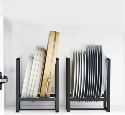 Vista 23 de 2PCS Organizador de Soportes para Platos, Estante de Exhibición y Almacenamiento de Platos de Metal para Secado para Gabinete, Mostrador y Armario