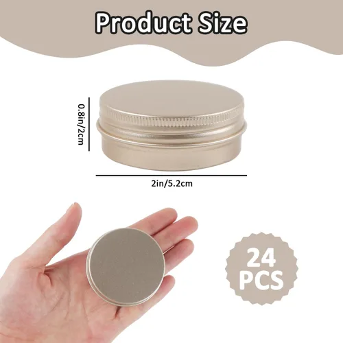 Vista 2 de 24 latas de aluminio vacías con tapas de 1 oz Champagne Gold Champán