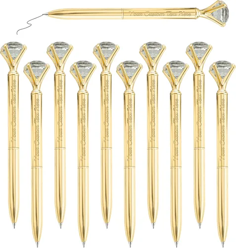 Vista 31 de Bolígrafos personalizados de diamantes personalizados con nombre a granel de metal de cristal grabado, bolígrafos divertidos brillantes a granel